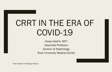 Webinar: CRRT in the era of COVID-19 Webinar